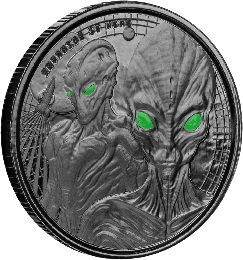 Thumbnail: 2023 Ghana Alien 4 x 1/2 oz Silver Coin Set