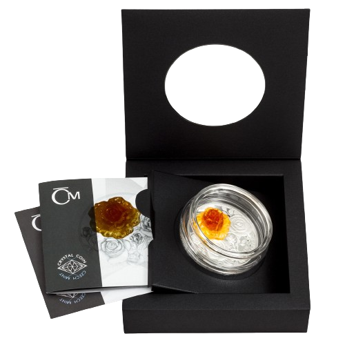 Miniatura: CRYSTAL ROSE FLOWER 1 Oz Silver Coin 2$ Niue 2024