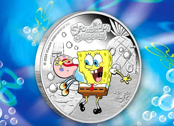 Spongebob & Gary – Spongebob Squarepants 1oz Silver Coloured Proof