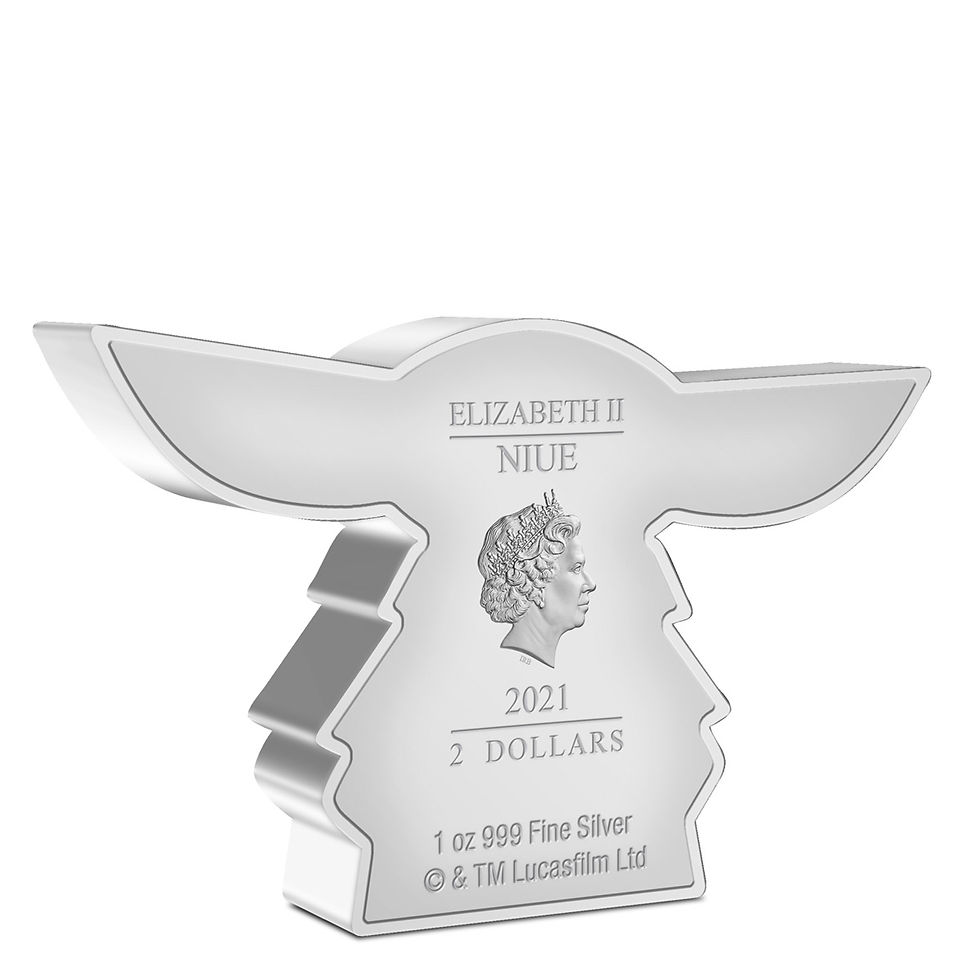 Miniatura: 2021 Chibi The child Mandalorian Grogu Disney Star Wars .999 Silver