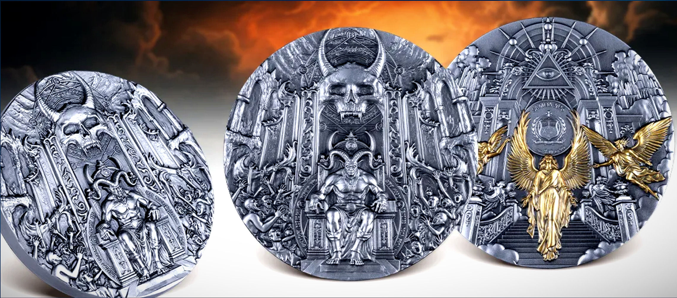 Heaven & Hell - 5oz .999 High Relief Silver Coin - 10$ Samoa 2026