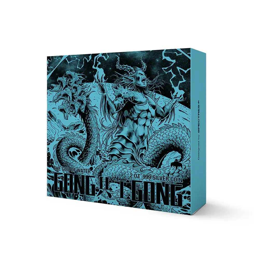 Miniatura: Gonggong - God of Water 2 oz High Relief Silver Coin - 10000 Francs Chad 2025