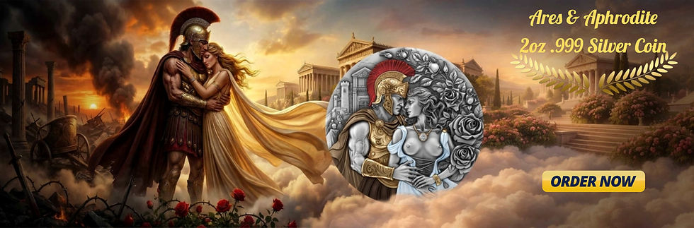 Miniature : Ares & Aphrodite 2oz .999 Silver Coin with Diamond 2000 Francs CFA cameroon 2026