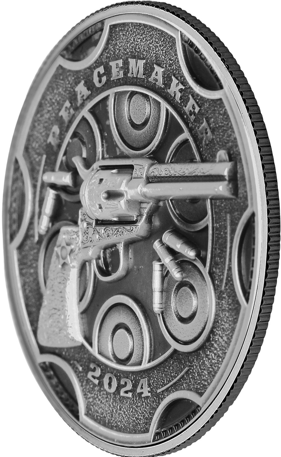 Miniaturbild: 2024 Cameroon Peacemaker UHR Antiqued 1 oz Silver Coin