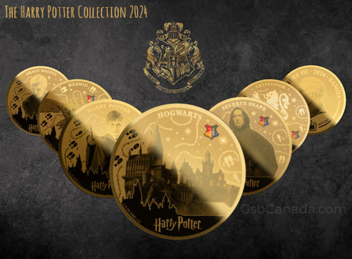 Harry Potter Complete Collection 12 x 1/200 Oz Gold Coin 25$ Tala