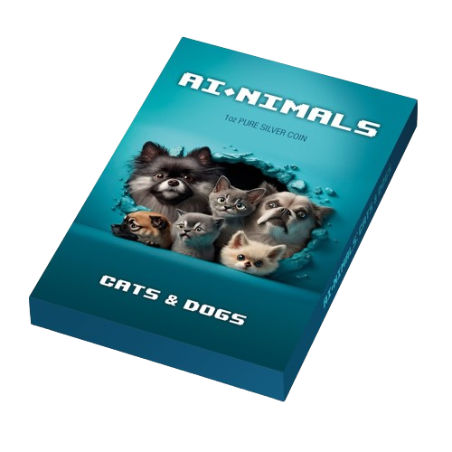 AI ANIMALS CATS & DOGS 1oz シルバープルーフ銀貨 & - Cameroon