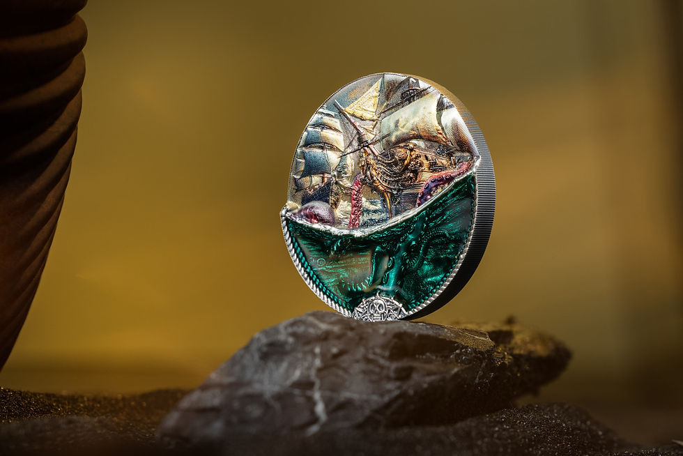Miniatura: SEA MONSTER Underwater Fantasy 3 Oz Silver Coin 20$ Cook Islands 2025