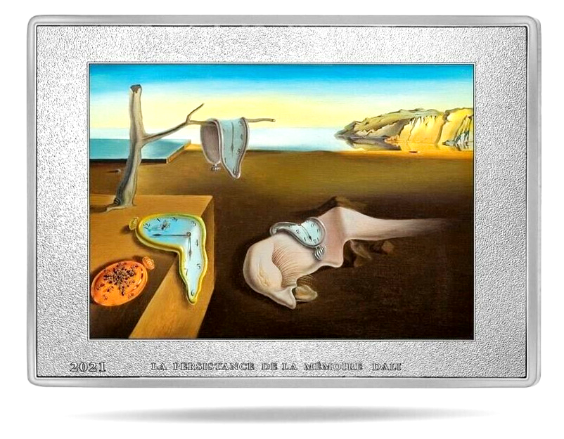 Miniatura: THE PERSISTENCE OF MEMORY - SALVADOR DALI - 250€ 1/2 KG SILVER COLORED COIN