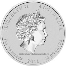 Miniatura: Australian Lunar Series II 2010 Gemstone Tiger 1 kg kg Srebrna Moneta