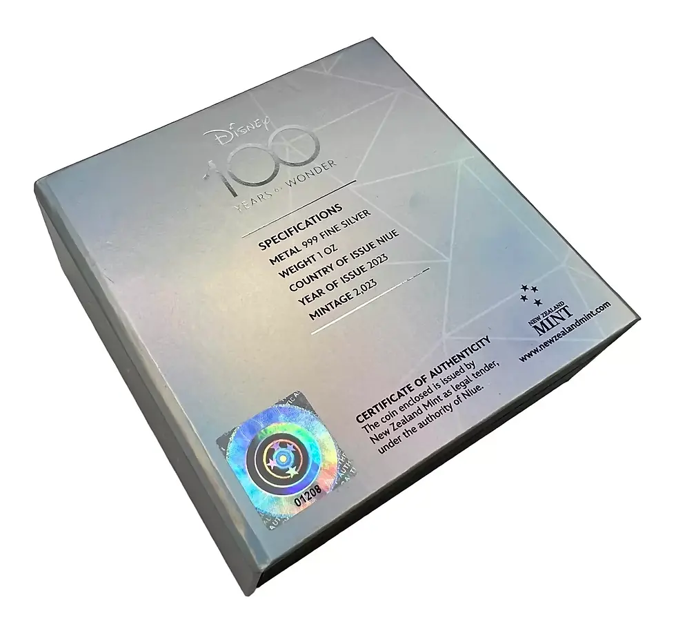 Miniature : Disney 100th Anniversary Stamp Cinderella 1 oz Silver Coin 2$ Niue 2023
