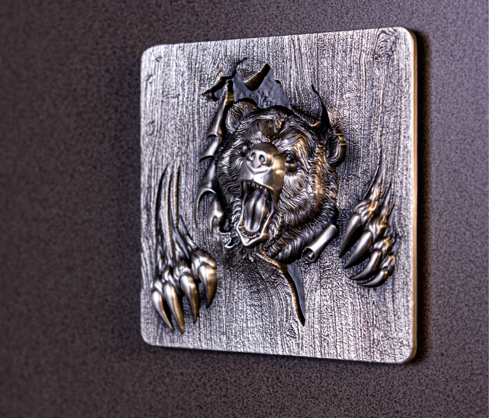 Korea Furious Beasts Bear Stacker 2 oz Silver Medal