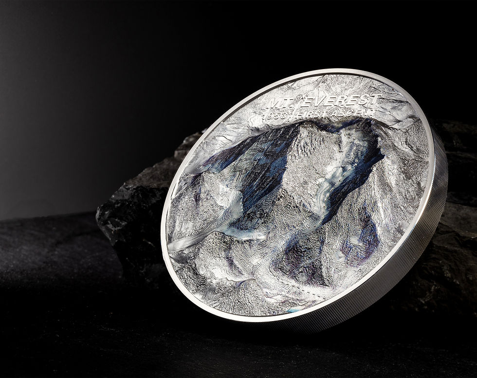 MOUNT EVEREST First Ascent 1 Kg Kilo Silver Coin 100$ Cook Islands 2023