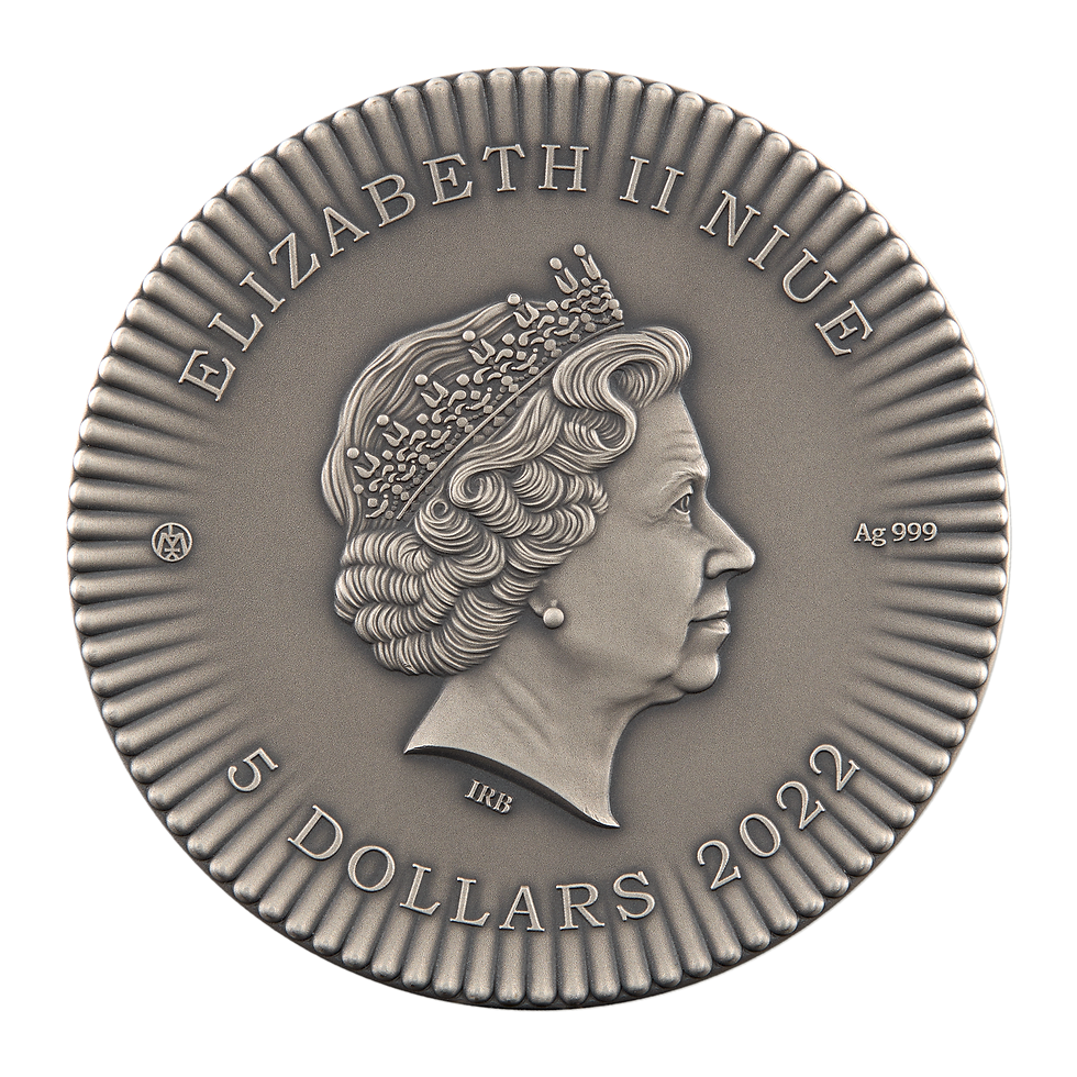Miniatura: ELIZABETH I Women Queen of England 2 Oz Silver Coin 5$ Niue 2022