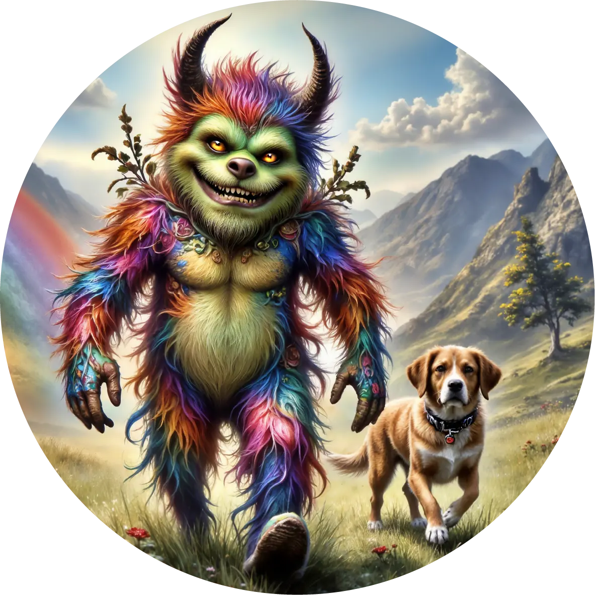 MISCHIEF & THE LITTLE PUP by Hayleybug Mint 1/2 Once 999 Fine Silver Art Round