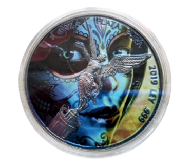 Mexico SANTA MUERTE LIBERTAD 1 Onza Silver coin 2019 Ruthenium