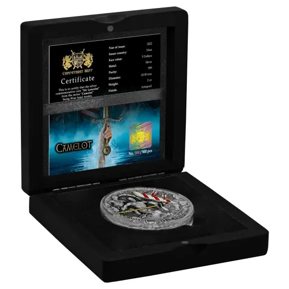 Thumbnail: SIR LANCELOT - CAMELOT - 2 oz Ultra High Relief Proof Silver Coin Niue 2022