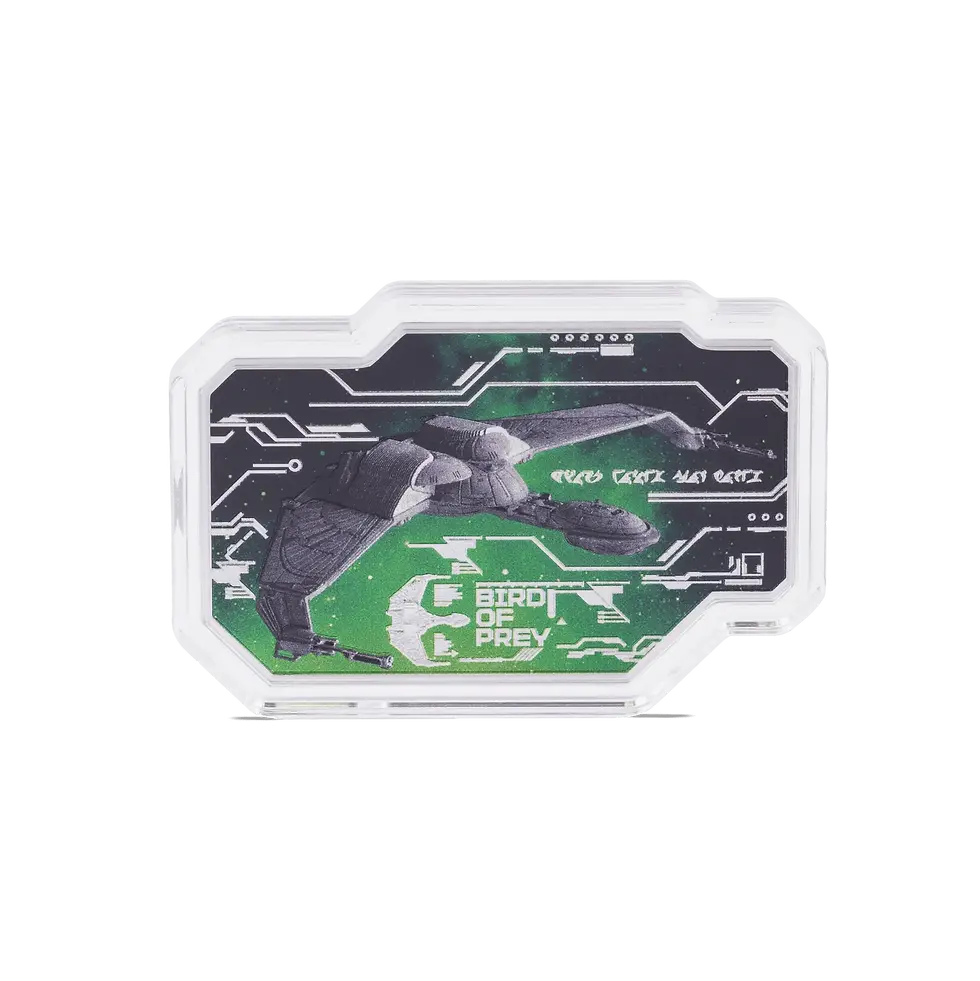 Miniatura: Star Trek Vehicles – Klingon Bird of Prey 1oz Silver Coin $2 Niue 2024
