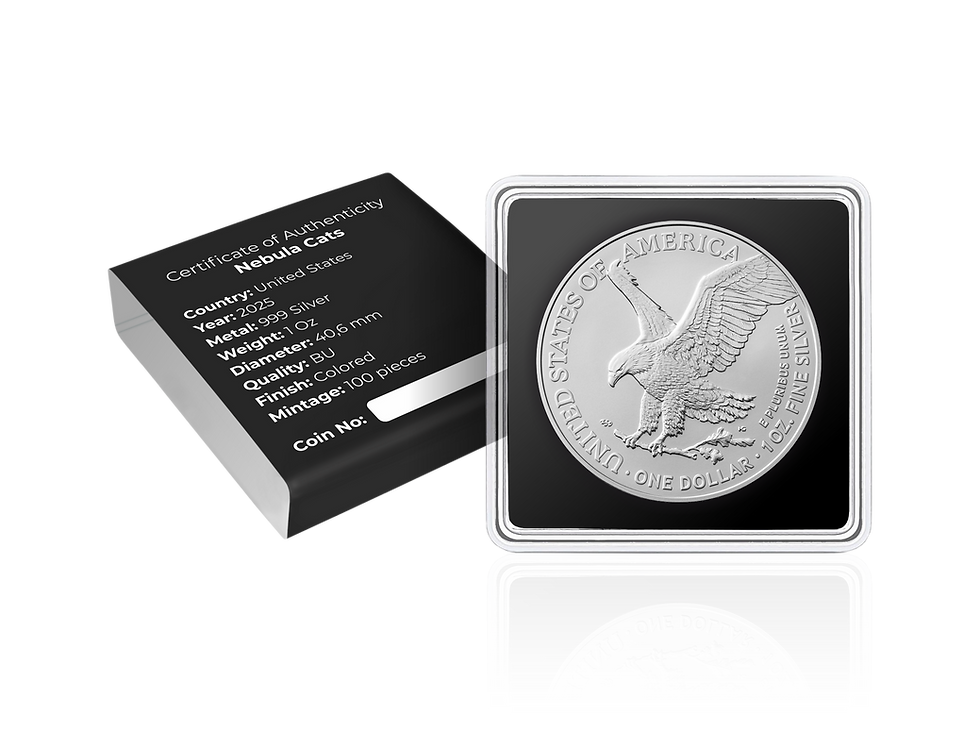 Miniatura: Nebula Cats Collector Series Set - 5 x 1oz .999 Silver Eagle Coin $1 USA 2025
