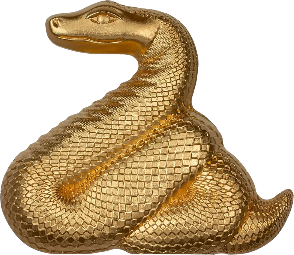 Miniaturbild: NIMBLE SNAKE Gilded Lunar Year 1 Oz Silver Coin 1000 Togrog Mongolia 2025