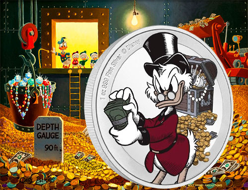 Scrooge McDuck 1 Oz .999 Silver 75th Anniversary Niue 2022