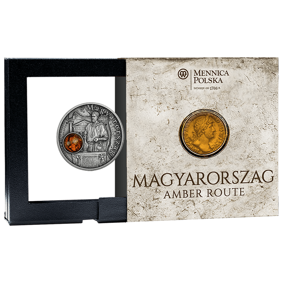 Miniatura: HUNGARY Amber Route Silver Coin 1$ Niue 2026