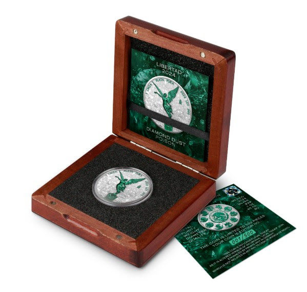 Miniature : Diamond Dust Poison Edition - 1oz .999 Silver Coin - Mexico Libertad 2024