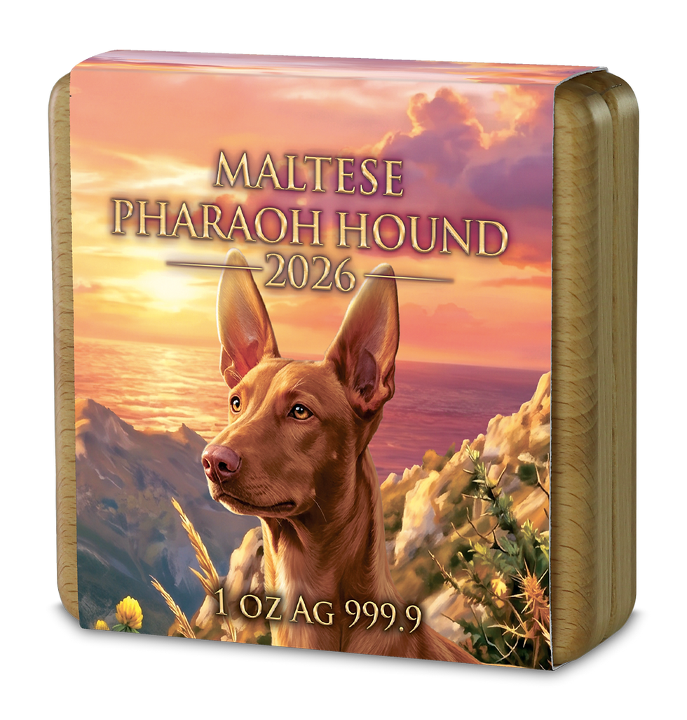 Miniatura: Maltese Pharaoh Hound - 1 oz Silver BU - 5 Euro Malta 2026