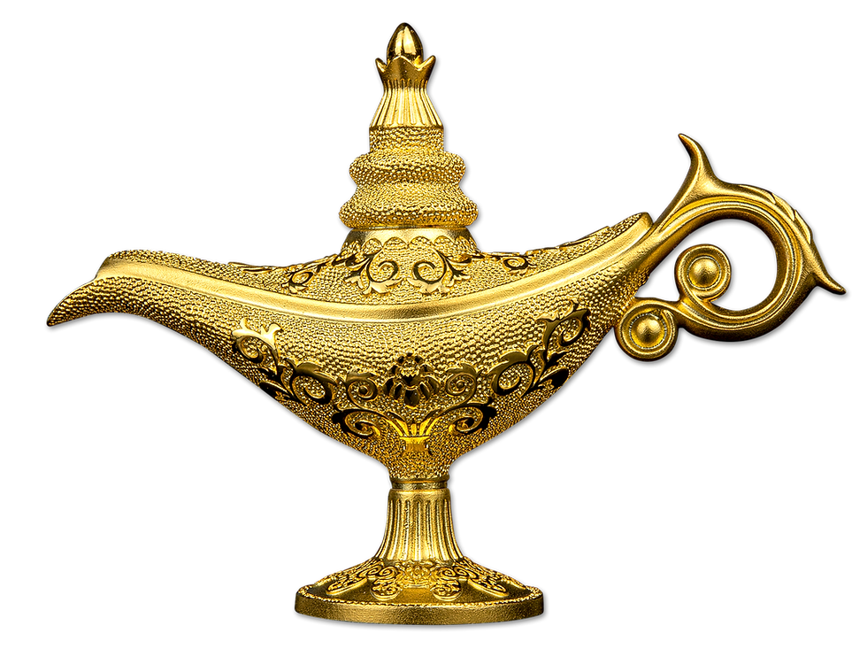 Miniatura: ALADDIN'S MAGICAL LAMP 5oz .999 Silver Djibouti 2023