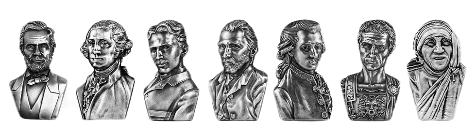 Miniature : Busts Collector Set 7 x 2 oz 999 Fine Silver Coin – Chad 2022 - 2023