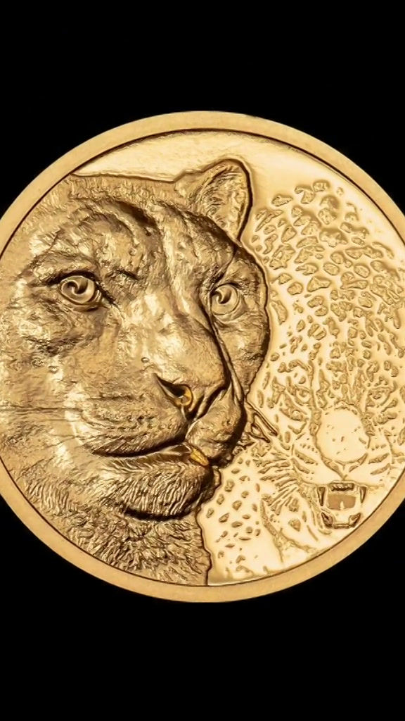 Miniaturbild: SNOW LEOPARD Wild Mongolia 1 Oz Gold Coin 25000 Togrog Mongolia 2024