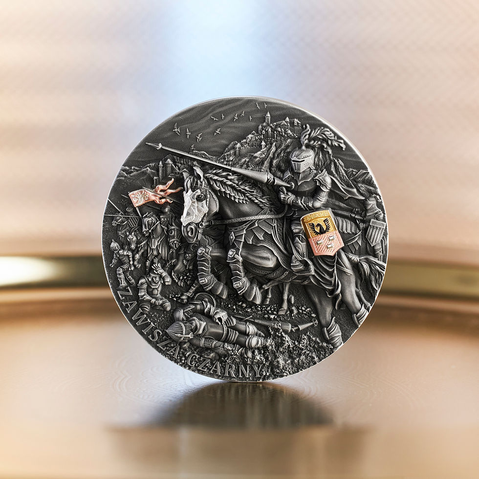 Miniatura: Zawisza The Black 200g Antiqued Silver Coin 5000 Francs CFA Cameroon 2024