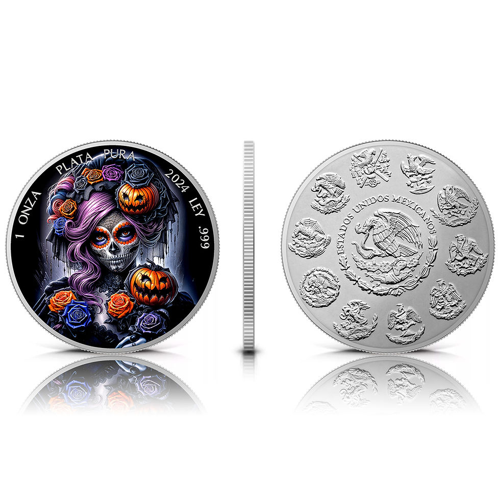 Miniature : Dia de los Muertos - Black Halloween - 1oz .999 silver coin Mexico libertad 2024