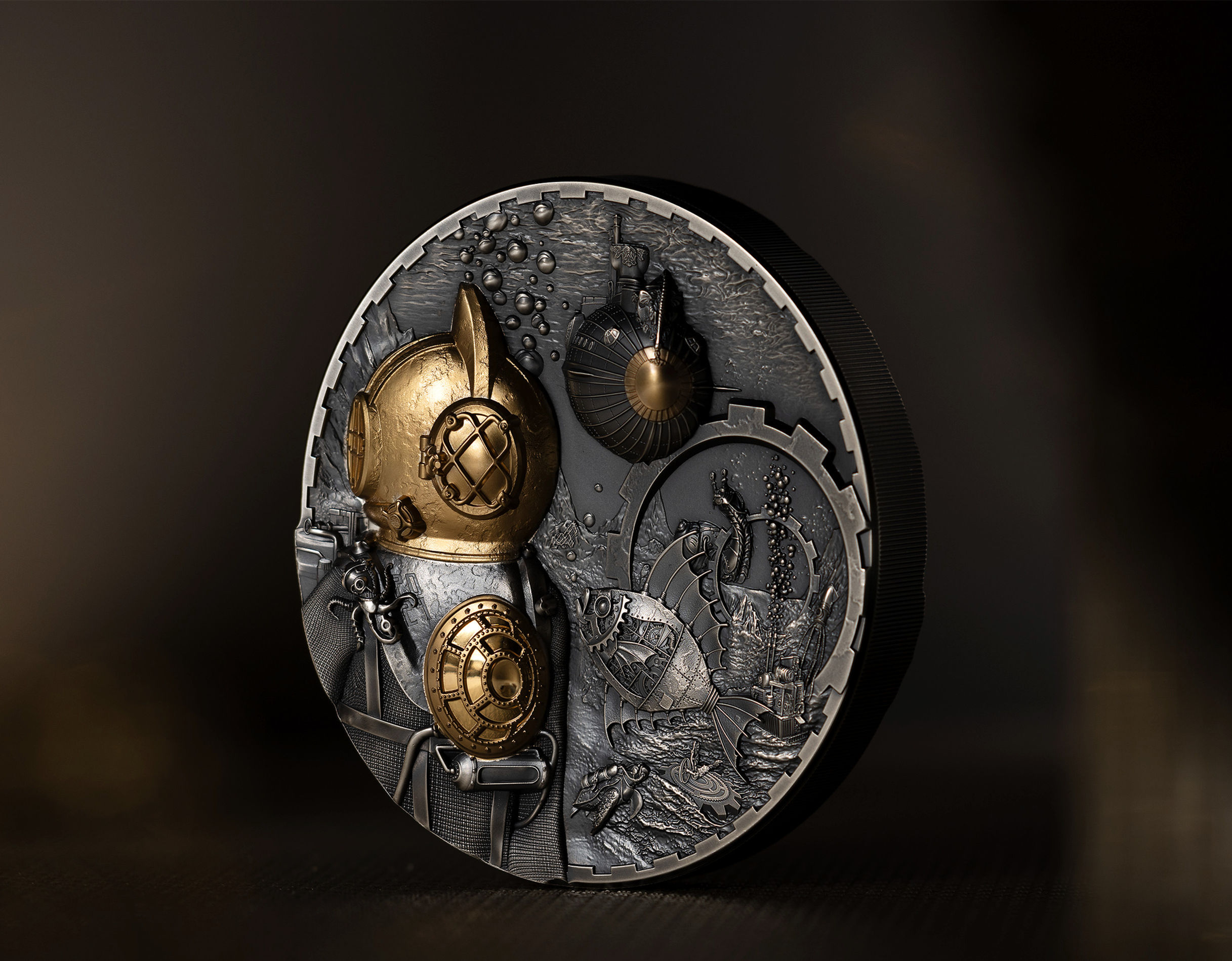 NAUTILUS Steampunk 1Kg Kilo Silver Coin 100$ Cook Islands 2024