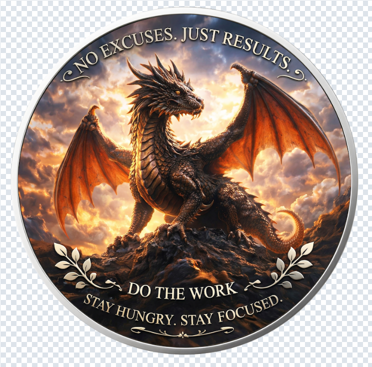 Miniature : Inspired Spirit - The Dragon Colorized 1 oz Copper Pendant