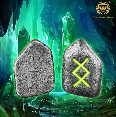 Ingwaz Rune 1oz 999.9 Silver Coin Germania Mint 2025 | Gold