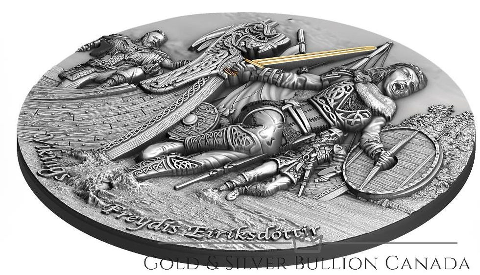 Miniatura: FREYDIS ERIKSDOTTIR - VIKINGS - 2021 Moneta antica in argento puro 2 oz con Selectiv
