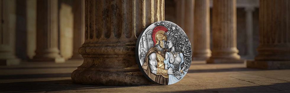 Miniature : Ares & Aphrodite 2oz .999 Silver Coin with Diamond 2000 Francs CFA cameroon 2026