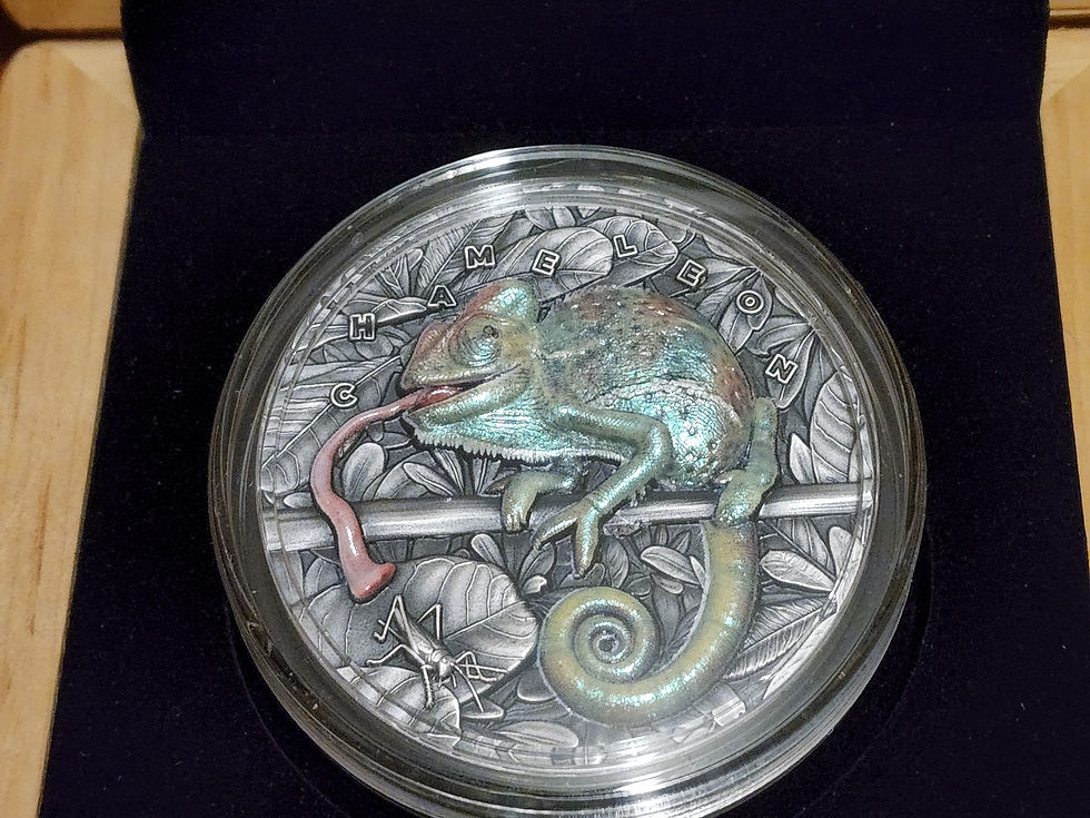 Miniaturbild: CHAMELEON Amazing Animals 3 Oz Silver Coin 7$ Niue 2021