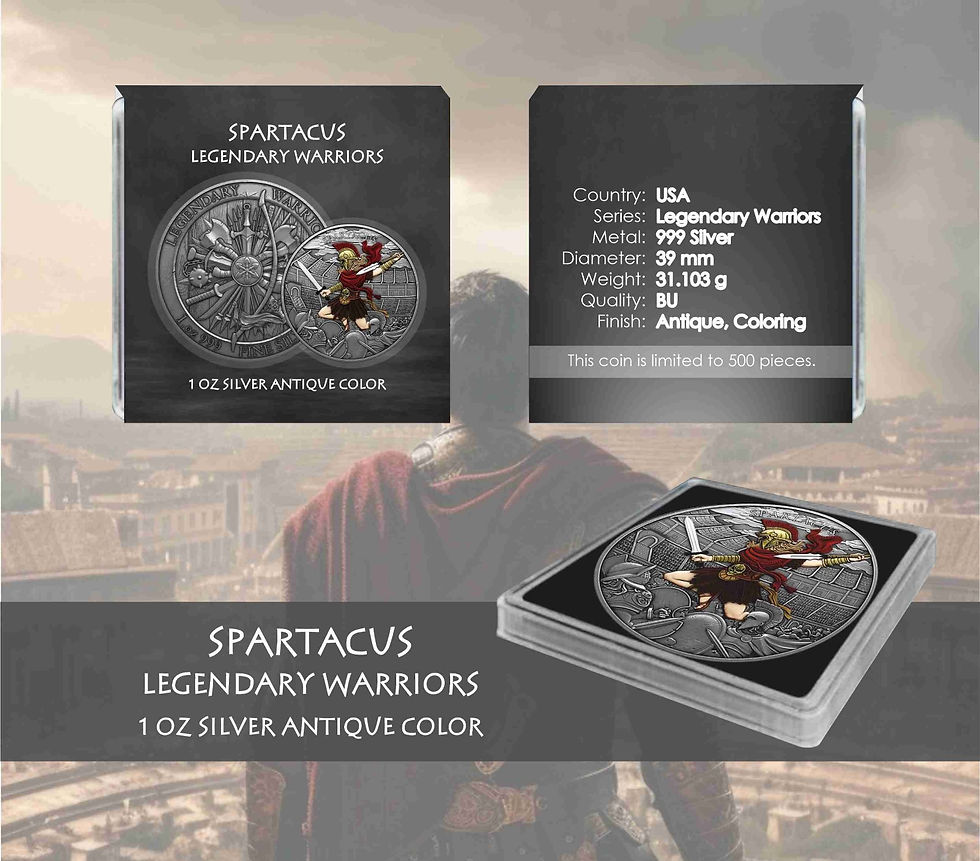 Miniatura: SPARTACUS Legendary Warriors 1 Oz Silver Medal 2024