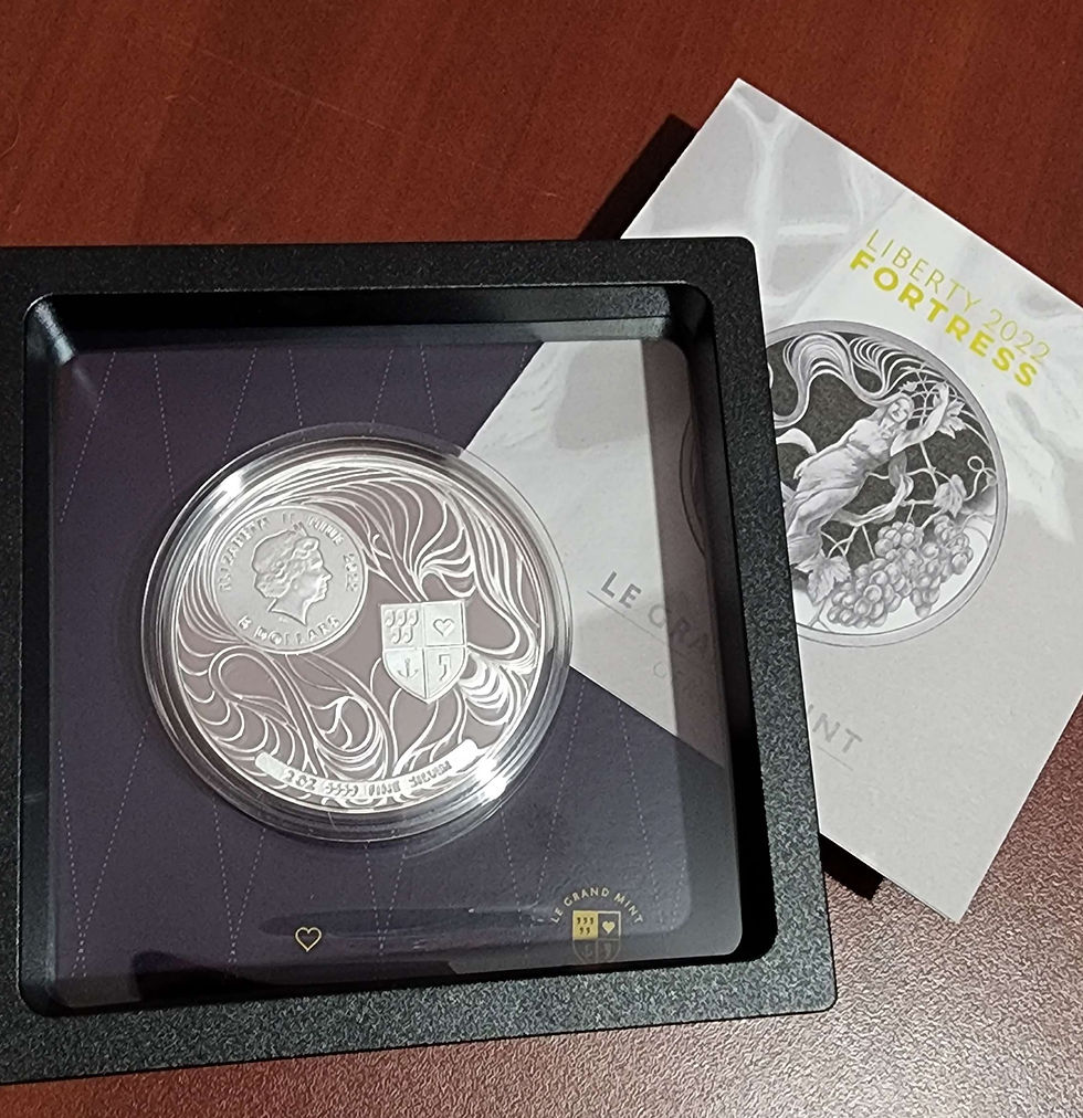 Miniatura: LIBERTY Fortress 2 Oz Silver Coin 5$ Niue 2022