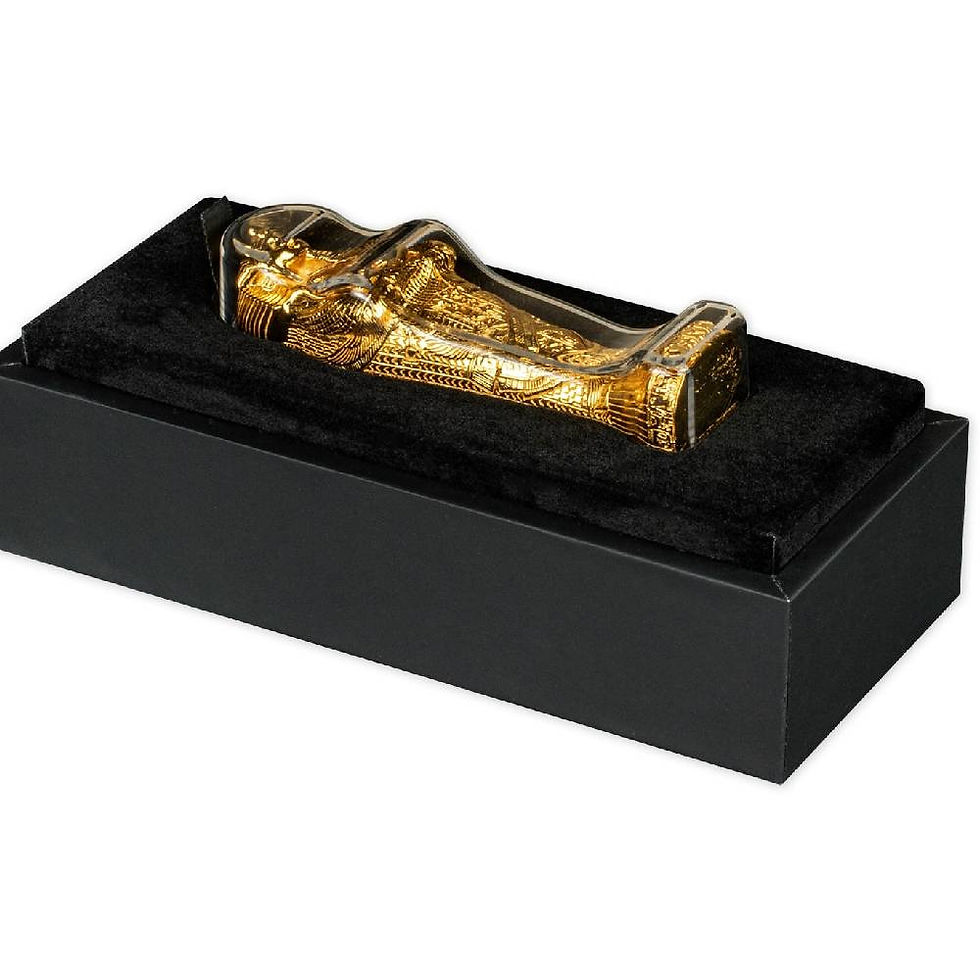 Miniaturbild: Sarcophagus 3D - 5oz .999 24k Gold Glided Silver Coin - $10 Solomon Islands 2022