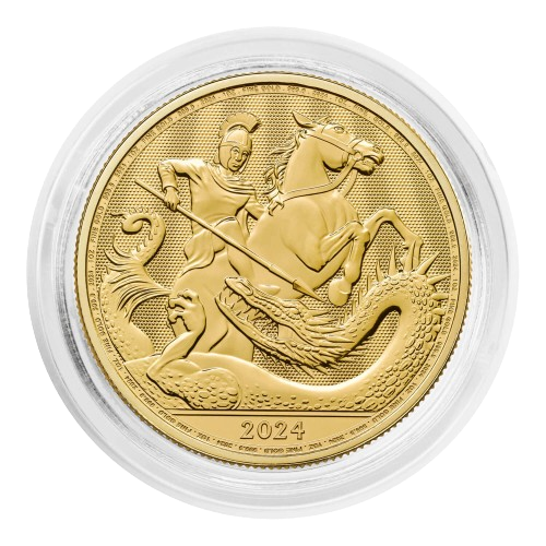 Miniaturbild: St George and the Dragon 1oz 999.9 Gold Bullion 100 Pounds Great Britain 2024