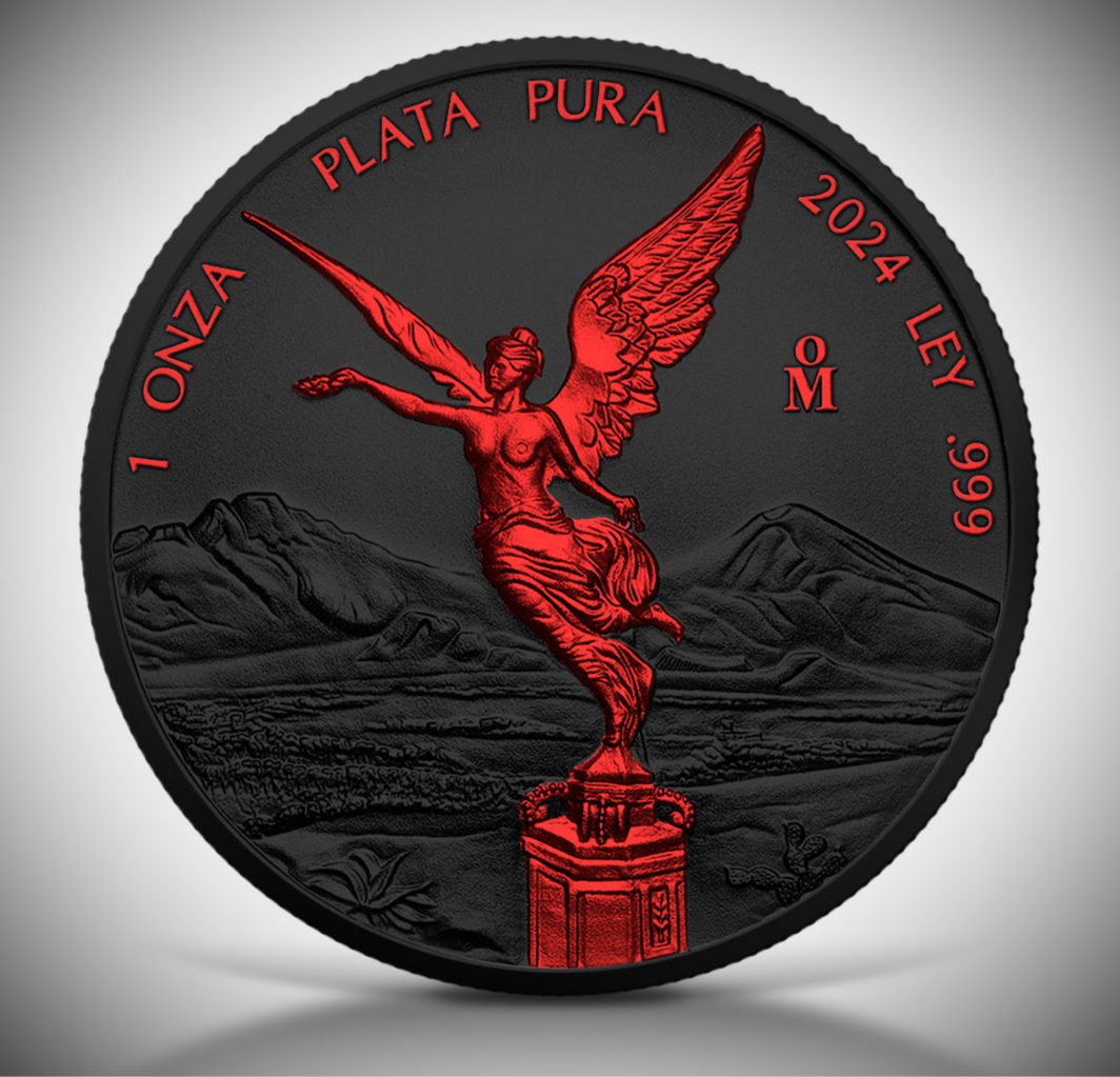 Black Platinum Fire Edition - 1oz .999 Silver Coin - Mexico Libertad 2024
