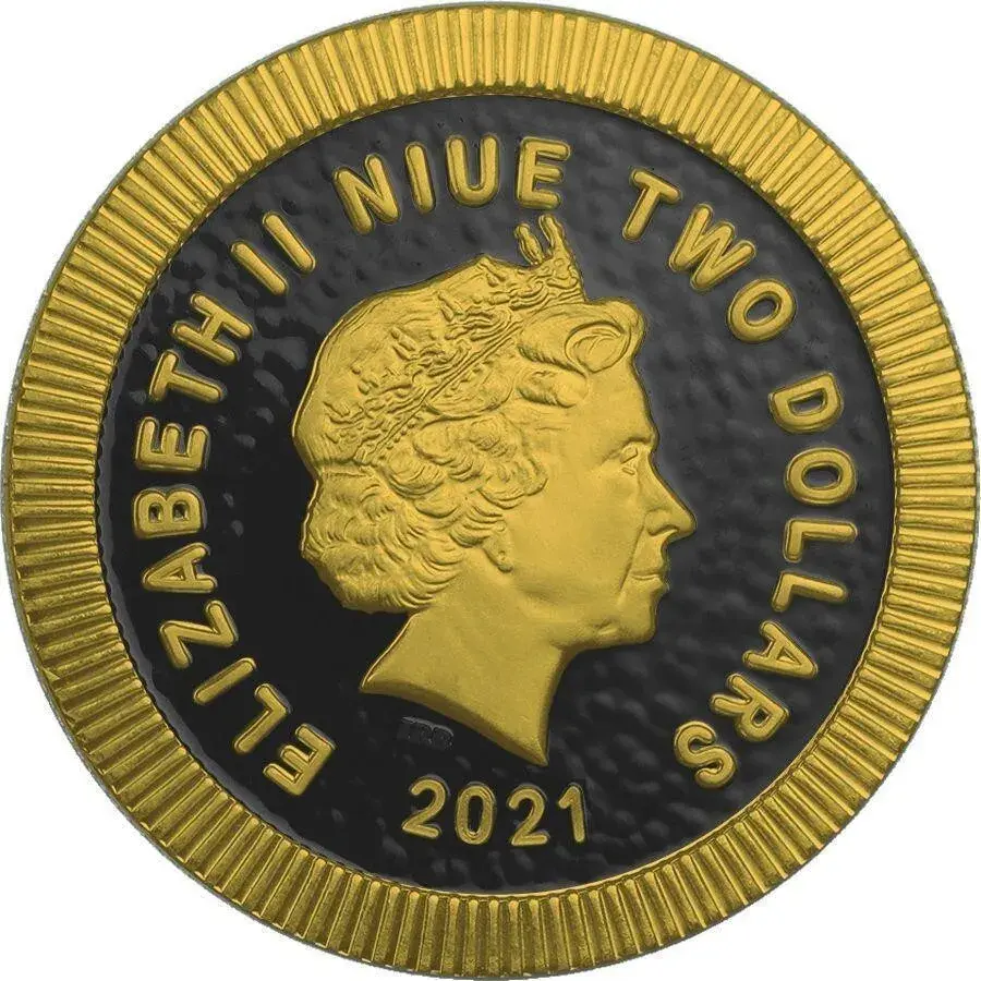 Thumbnail: Athenian Owl – Gold in Forest – Swarovski Crystals 1oz Silver $2 Niue 2021