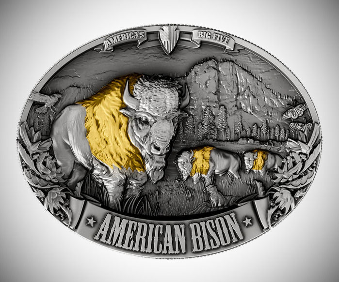 Miniatura: American Bison 5 oz .999 High Relief Silver Coin $10 Samoa 2025