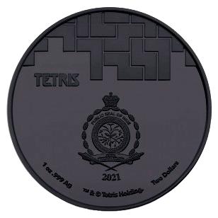 Thumbnail: TETRIS™ St Basil's Cathedral Black 1 Oz Silver & Ruthenium Colorized Coin 2$ Dol