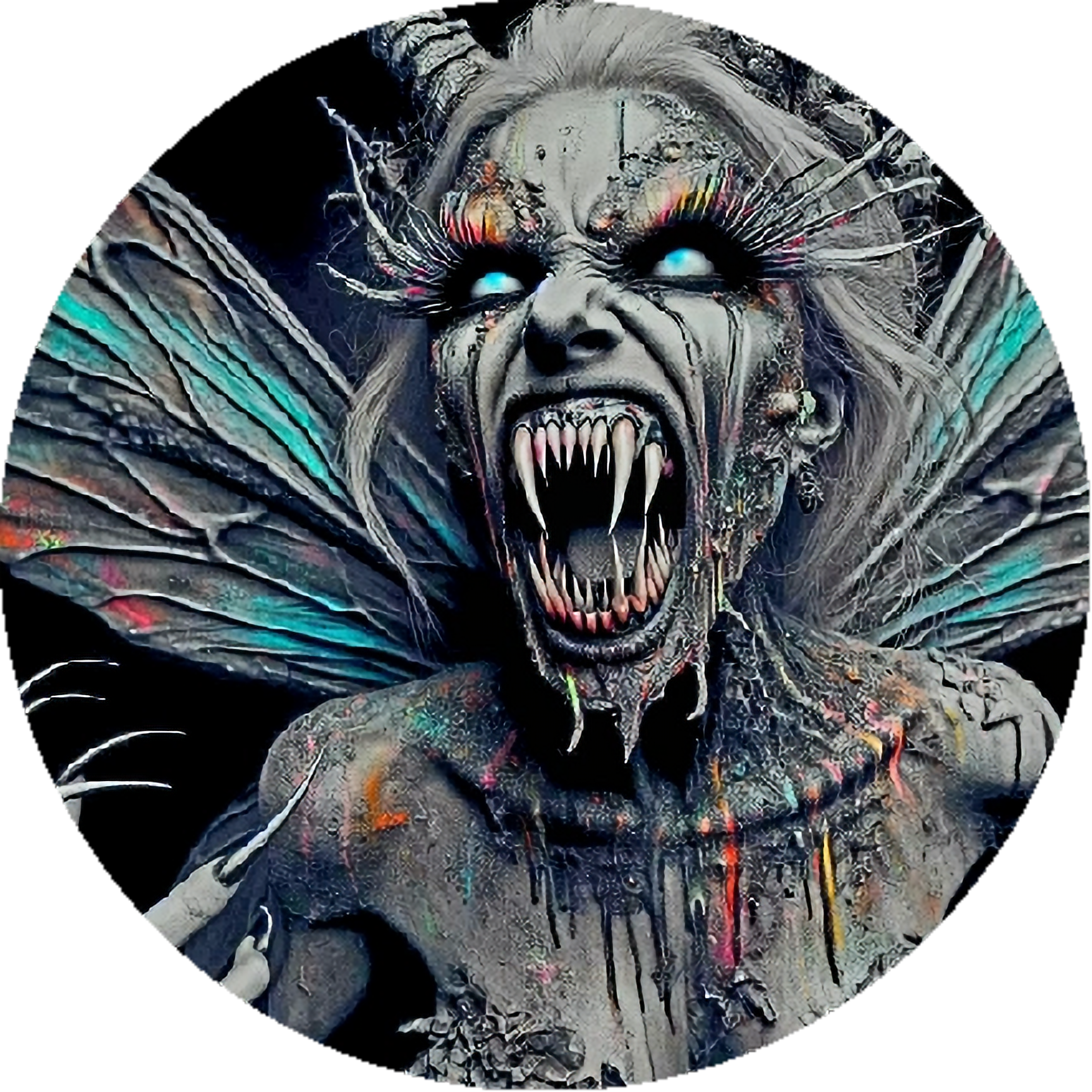 WINGS OF TERROR By Hayleybug Mint 1oz .999 Silver Round Colorized