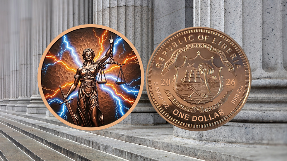 Miniatura: Celestial Balance Colorized 5 oz .999 Copper Coin 1$ Liberia 2026