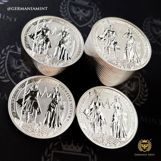 Miniatura: Allegories: Galia & Germania 2 oz Silver BU 2023
