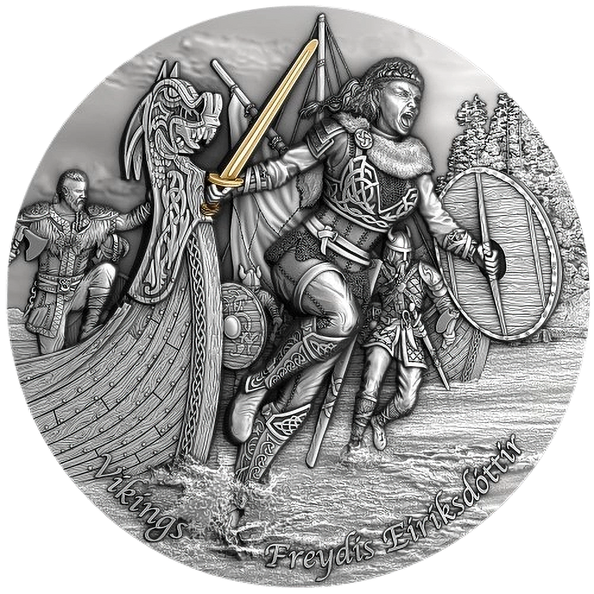 FREYDIS ERIKSDOTTIR – WIKINGI – 2021 2 uncje Czystego Srebra Antyczna Moneta z Selectiv